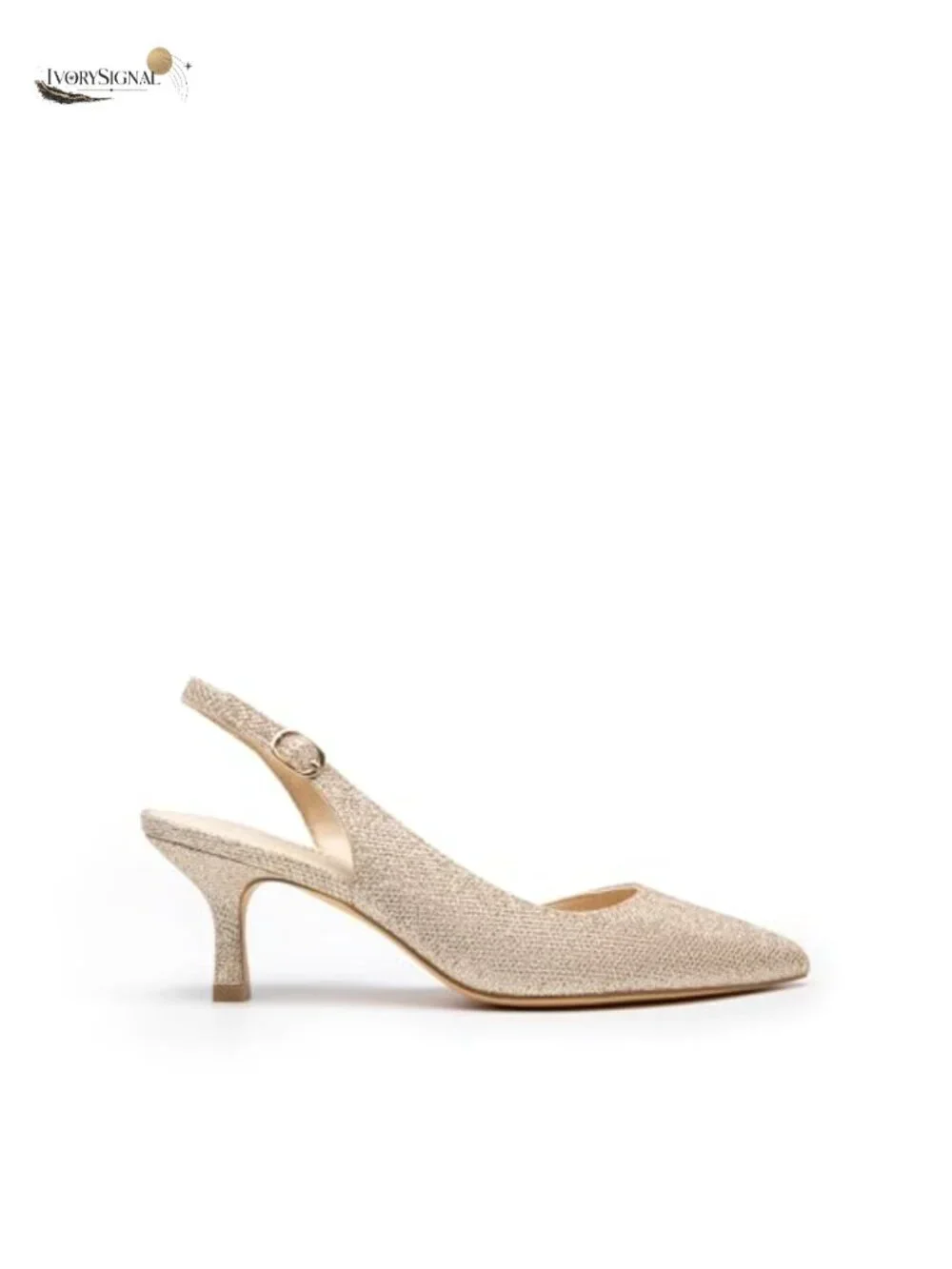 Kitten Heel Slingback Pumps Pointed Toe Dress Shoes Vegan Leather